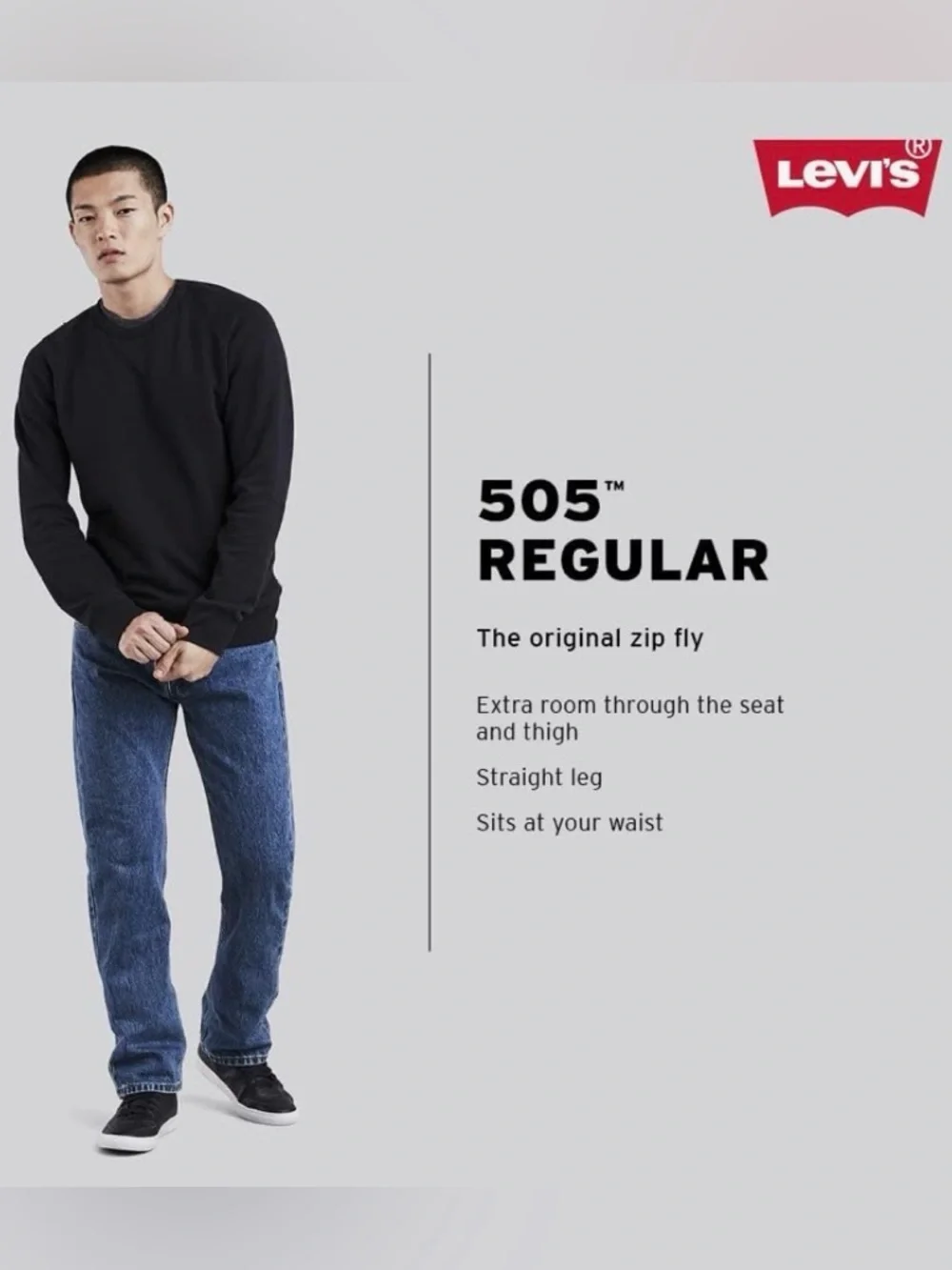 NEW Levi's Men's 505 Regular Fit Jeans Sz 36x34